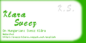 klara svecz business card