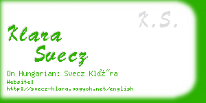 klara svecz business card